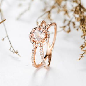 Anelli Romantici in Acciaio Inossidabile con Gemme e Zirconi, Placcatura in Rodio e Oro, Gioielli da Matrimonio Certificati IGI - Product Image 1