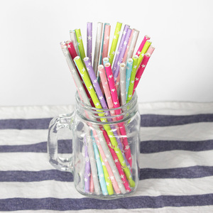 Joinhot Colorful Star Paper Straws Disposable Biodegradable For Parties - Product Image 2