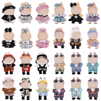 Ensemble d'accessoires pour poupée LaBubu de 17 cm, style jouet de dessin animé, vêtements en plastique comprenant une salopette à carreaux à 8 motifs