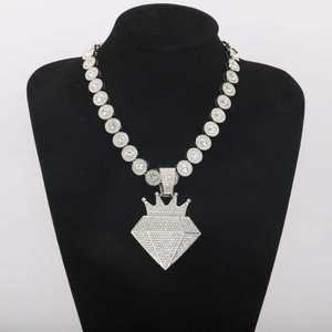 Premium Quality Luxury Cuban Link Diamond Chain <b>Necklace</b> with Heavy <b>Interlocking</b> Links for Daily Wear Gift Party Styling - Product Image 1