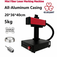 Mini graveur laser fibre haute précision 5-10W, boîtier alu ultraléger, marquage bijoux et acier inox, DXF/PLT