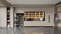 Ensembles d'armoires de cuisine modernes en gros Bois mélaminé Smart Island modulaire de luxe