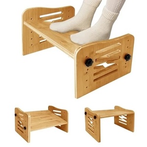 Reposapiés de madera Reposapiés personalizado debajo del escritorio Reposapiés ajustable de bambú debajo del escritorio - Product Image 1