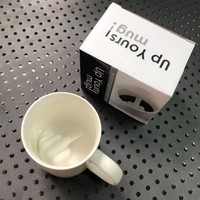 Nouvelle tasse à café en céramique blanche de 350 ml (11 oz) pour sublimation, avec motif amusant du doigt d'honneur en 3D, pour thé et lait