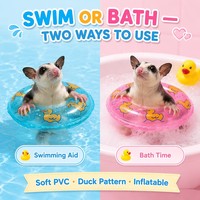Mini Inflatable Lightweight 10g Pet Swim Ring 9cm Small Animal Float Swimming Bath Aid Duck Pattern 5 Colors Sugar Glider