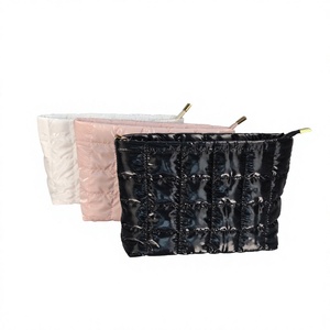 Down Cloth quilted Small <b>Pouch</b> Folding Custom Personalized Travel Zipper Makeup Cosmetic <b>Bag</b> <b>for</b> <b>Women</b> - Product Image 2