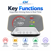 OBD2 GPS HUD avec boutons stéréo, 110 °   Écran réglable, synchronisation de la navigation via application Bluetooth et luminosité automatique à 8 niveaux pour voitures