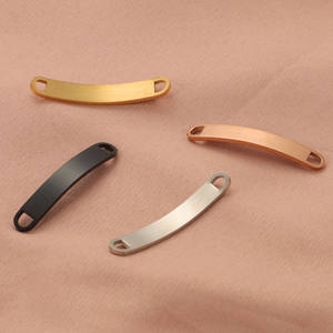 بيع بالجملة شخصية مخصصة الفولاذ المقاوم للصدأ سحر مستطيلة الشكل منحنية الذهب النقش ID ، شعار مخصص - Product Image 6