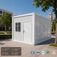 Contenedor de dos pisos tipo villa, de montaje rápido y móvil, con muro cortina y terraza, ideal para cafeterías, calles comerciales y mercados nocturnos, popular en internet.