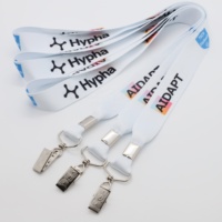 Lanière personnalisée OEM en polyester avec logo Bulldog, en satin, pour entreprise innovante, bureau, technologie de transfert thermique, lanière d'entreprise