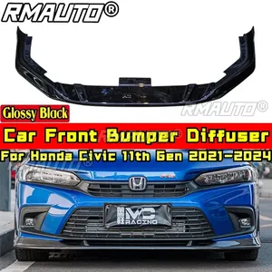Kit de Carrocería para Honda Civic 11.ª Generación 2021-2024, Alerón Delantero, Negro Brillante, Estilo MC, Protector de Parachoques Delantero, Accesorios para Automóviles - Product Image 1