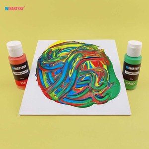 Pintura Lavable de Colores para Niños, 30 Colores (2 oz Cada Uno), Set de Pintura <span class=keywords><strong>Tempera</strong></span> con 3 Pinceles, Lienzo y Papel - Product Image 4