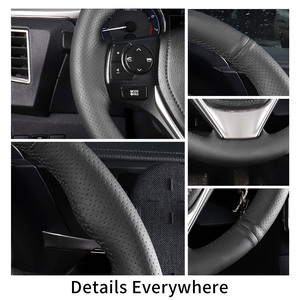 Nouveau design de couverture de <span class=keywords><strong>volant</strong></span> à coudre en cuir de voiture pour Toyota Camry <span class=keywords><strong>RAV4</strong></span> Hybrid Corolla Cross Avalon TRD - Product Image 5