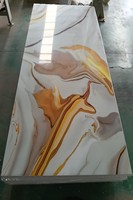 Panneau mural effet marbre brillant UV, imperméable, revêtement mural décoratif en PVC pour la décoration intérieure de la maison et des hôtels