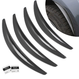 Extensions d'ailes en fibre de carbone 4 pièces, garnitures adhésives en plastique ABS pour passages de roues, autocollants de voiture pour Tesla Model 3 - Product Image 1