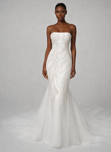 Vestido <span class=keywords><strong>de</strong></span> Novia Sirena Talla Grande Mumuleo, con Lentejuelas Brillantes y Perlas, Mangas Largas, Satén, Estilo Aso Ebi Árabe, para Novias - Product Image 2