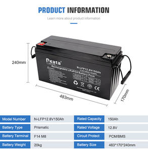 Neata高品質<span class=keywords><strong>12V</strong></span> 150Ahディープサイクル<span class=keywords><strong>12v</strong></span>リチウムイオンバッテリーRVキャンプ用 - Product Image 6