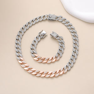 ヒップホップ フルラインストーン アイスアウト パヴェ マイアミ キューバン リンク チェーン ジュエリー ブリンブリン メンズ ラッパー ネックレス Collar De Rapper Masculino - Product Image 5