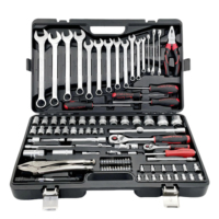 Kit de herramientas de zócalo de trinquete de 100 piezas para motocicletas herramientas de mano personalizables que incluyen cortador de brocas caja de estuche rígido embalaje jardines