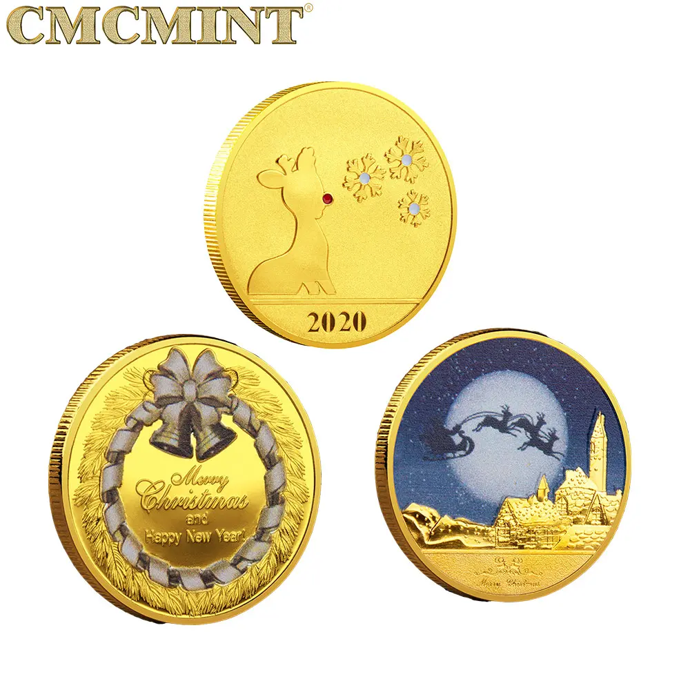Making Your Own Custom Embossed medallion 24K Gold Metal Coin Die Stamping Christmas Coins With Holder