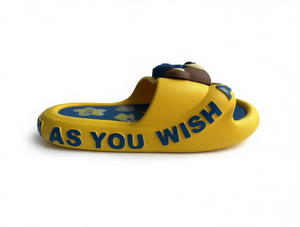 Pantoufles jaunes à bout ouvert avec motif de lettres en relief, semelle EVA rembourrée, toutes saisons, pour la maison, taille 24-35 - Product Image 1