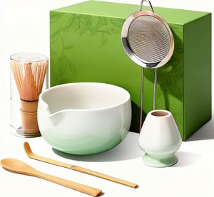 2026 New Asian Zen Design Ceramic <b>Matcha</b> <b>Set</b> Includes Bowl Holder Bamboo Whisk (Chasen) Spoon Sifter-6P Complete Kit - Product Image 1