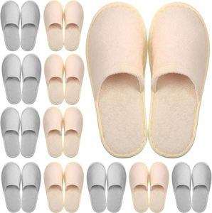 Disposable Spa <b>Slippers</b> Non Slip Closed Toe Hotel <b>Slippers</b> Fluffy Disposable House <b>Slippers</b> White - Product Image 1
