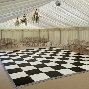 Indoor Outdoor Portable Modular Interlocking Black and White Checker Dance Floor Party <strong>Wedding</strong> for Event <strong>Rent</strong> - Product Image 1