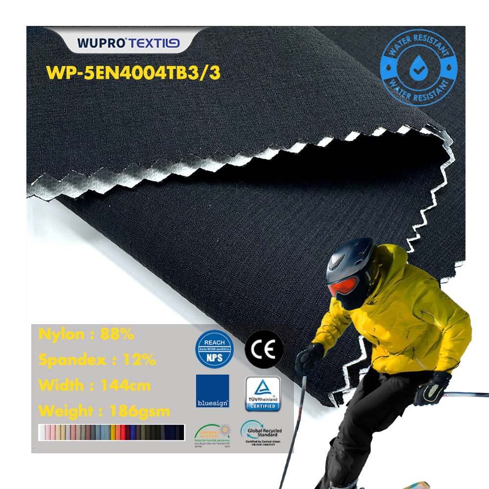 WP-5EN4 88% Nylon 12% Spandex 3K/3K TPU Waterproof Breathable Fabric Fluorine-Free Water Repellent for Ski Outdoor Sportswear
