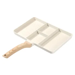 Die-cast Aluminum Steak Egg Pan With 4 Holes And 1 Multifunctional Pan