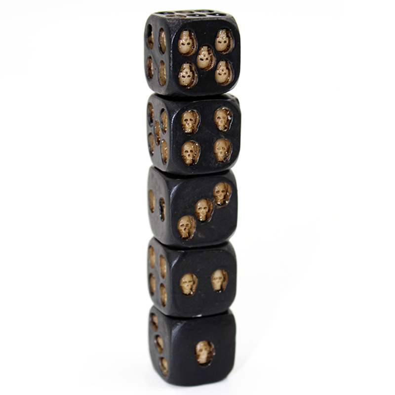 Black gold silver Skeleton Skull Dice