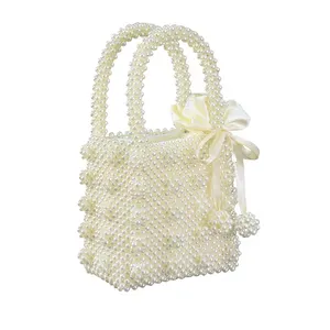 High Quality Fancy Handmade Acrylic or ABS Beaded Decoration Handbag for Women Girls