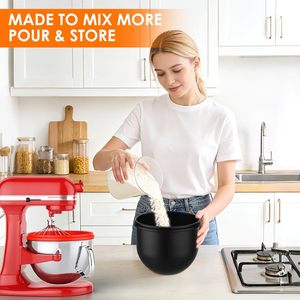 Revêtements en silicone pour <span class=keywords><strong>bol</strong></span> de robot pâtissier 7 litres avec couvercle et orifice d'aération réglable – Accessoires en silicone pour mélangeur - Product Image 5
