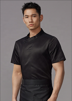SunYue Manteau de chef en coton personnalisé Veste de chef de cuisine blanche pour hôtel Uniforme de chef de restaurant à manches courtes pour hommes et femmes