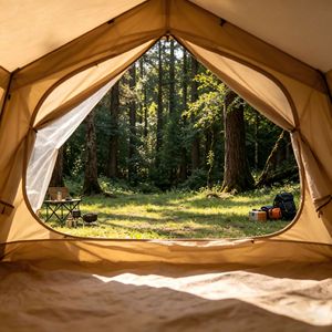 Tente gonflable en PVC beige de style luxe léger, pour <span class=keywords><strong>camping</strong></span> familial, imperméable, construction automatique, protection solaire, grand espace - Product Image 3