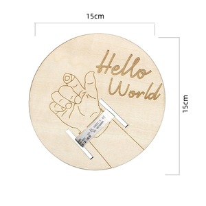 Cartello <span class=keywords><strong>annuncio</strong></span> neonato legno inciso bracciale ospedale porta bordo decorato con Laser elegante casa tema regalo - Product Image 6