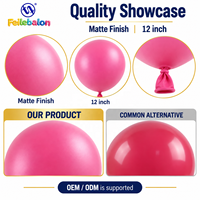 Ballons en latex rose brillant en gros, 12 pouces, 100 unités, CE/EN71/BSCI/CPC OEM/ODM - pour les fournitures de fête d'anniversaire et de baby shower
