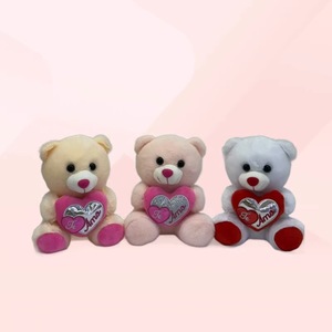 Orsacchiotto di San Valentino da 25cm 30cm con <span class=keywords><strong>Cuore</strong></span>, <span class=keywords><strong>Peluche</strong></span> Abbracciabile per Fidanzata, Avorio Rosa Bianco - Product Image 2