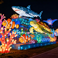 Ensemble de lanternes personnalisées sur le thème du monde sous-marin - Lanternes d'animaux marins, décorations de coraux pour les parcs à thème, les fêtes et les fournitures de vacances