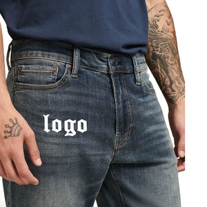 メンズヴィンテージ風フェードミッドウェイトジーンズ、ストーンウォッシュ加工カジュアルダメージデニムパンツ、コットンストレートジーンズ（ウィスカー加工）卸売 - Product Image 3