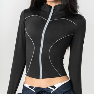 Top Deportivo Largo de Yoga para Mujer, Marca Joe Bond, con Logotipo Personalizado, Cierre de Cremallera, Secado Rápido, Spandex/Poliéster, Antiolor, Corte Ajustado, 300g - Product Image 4