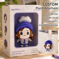 Boneka Plush Nui Custom 10cm Figur Anime Boneka Kapas dengan Aksesoris Pakaian Gantungan Kunci Custom Plushie