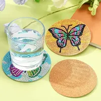 Kit de sous-verres de peinture diamant papillon avec support Sous-verres de peinture diamant