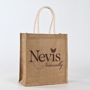 Sac fourre-tout en toile de jute personnalisé et écologique avec logo sur mesure pour la plage et le shopping - Product Image 2