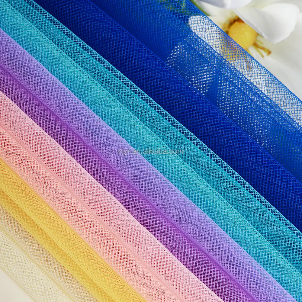 Tecido de malha de tule 36A macio transparente resistente a rugas 20D para vestidos de casamento Roupas íntimas tecidos de rolo de tule