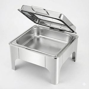 Premium Stainless Steel Chafing Dish Buffet Warmer Hotel-Grade <strong>Food</strong> <strong>Server</strong> for Catering Parties &amp; Events Reusable Buffet Stove - Product Image 3