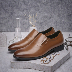 <b>Men</b> Brown Slip on <b>Dress</b> Shoes Leather Look Loafers Lightweight Business Formal Party Footwear - Product Image 3