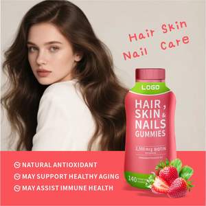 Gomitas de vitamina biotina para el cuidado de la piel del cabello de adultos, dosis y capacidad personalizables, suplemento de belleza, gomitas para la piel del cabello y las uñas - Product Image 2