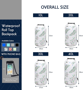 ถุงกันน้ำ5L PVC แบบลอยน้ำได้พร้อมใบปาล์มดีไซน์สำหรับพายเรือและตั้งแคมป์ในฤดูร้อน - Product Image 2