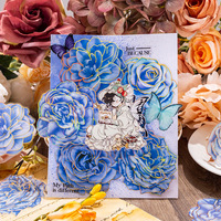 Autocollant mural floral brillant et étanche avec contours holographiques dorés pour scrapbooking, journaux, ordinateurs portables, bouteilles d'eau